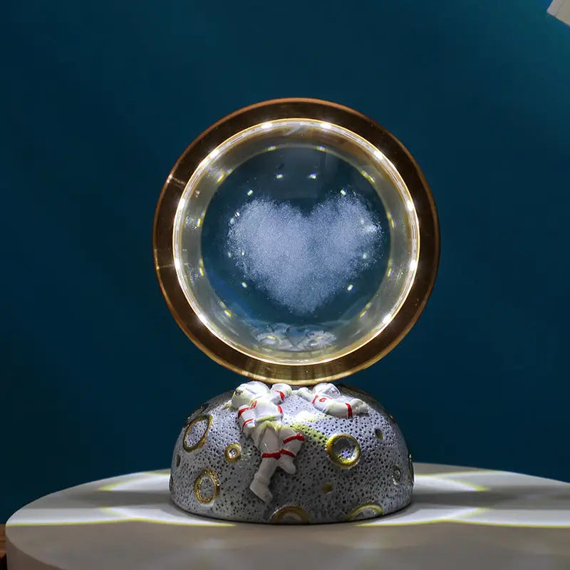 Love Cloud Galaxy Astronaut LED Night Light - Decorative Space-Themed Lamp with Starry Globe - Home & Garden > Lighting