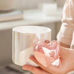 Lovely 3D Heart Love Ceramic Cup Mug Puffy Heart Handle with Gift Box (Purple) - Home & Garden > Kitchenware
