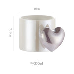Lovely 3D Heart Love Ceramic Cup Mug Puffy Heart Handle with Gift Box (Purple) - Home & Garden > Kitchenware