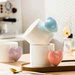 Lovely 4D Heart Love Ceramic Cup Mug Puffy Heart Handle with Gift Box (Pink) - Home & Garden > Kitchenware