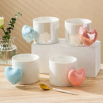 Lovely 5D Heart Love Ceramic Cup Mug Puffy Heart Handle with Gift Box (Blue) - Home & Garden > Kitchenware