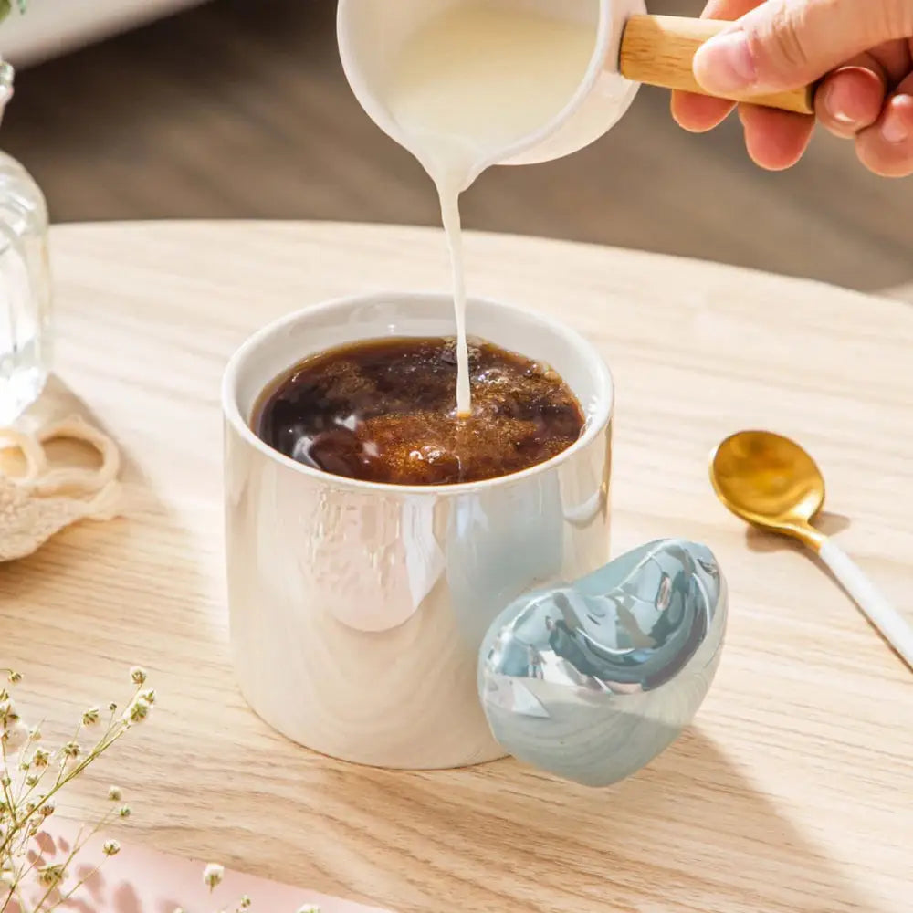 Lovely 5D Heart Love Ceramic Cup Mug Puffy Heart Handle with Gift Box (Blue) - Home & Garden > Kitchenware