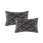 Lulu Grey Twin Pack Cotton Embroidered Cushion Polyester Filled by Cloud Linen - Home & Garden > Decor > Cushions &