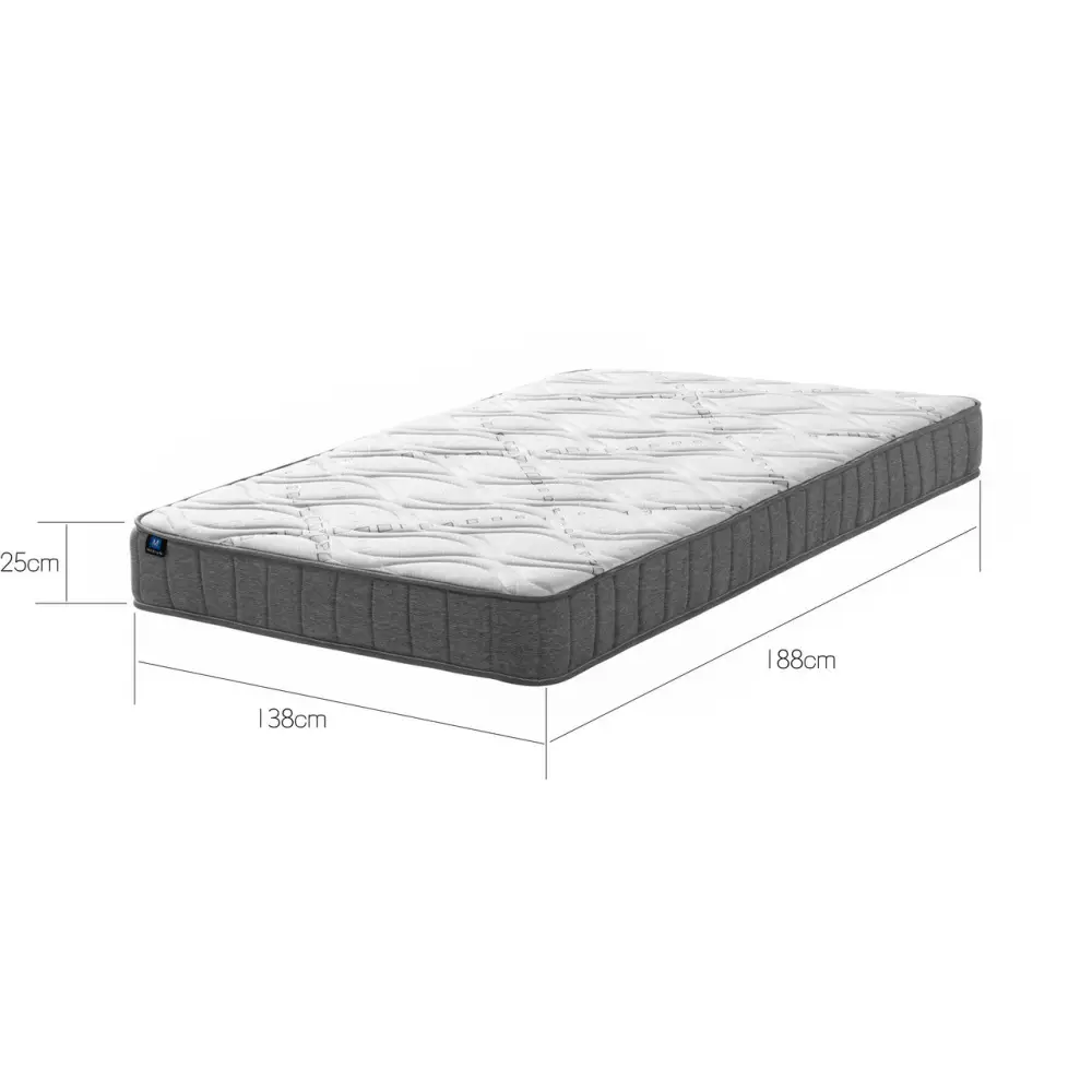 LUNALAND Easeful Eco Spay Foam Pocket Spring 20CM Double Hybrid Mattress - Furniture > Mattresses