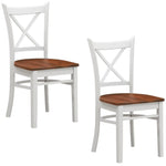 Lupin Dining Chair Set of 2 Crossback Solid Rubber Wood Furniture - White Oak - Furniture > Dining