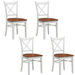 Lupin Dining Chair Set of 4 Crossback Solid Rubber Wood Furniture - White Oak - Furniture > Dining