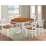 Lupin Dining Chair Set of 8 Crossback Solid Rubber Wood Furniture - White Oak - Furniture > Dining