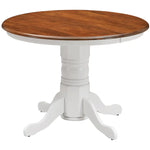 Lupin Round Dining Table 106cm Pedestral Stand Solid Rubber Wood - White Oak - Furniture > Dining