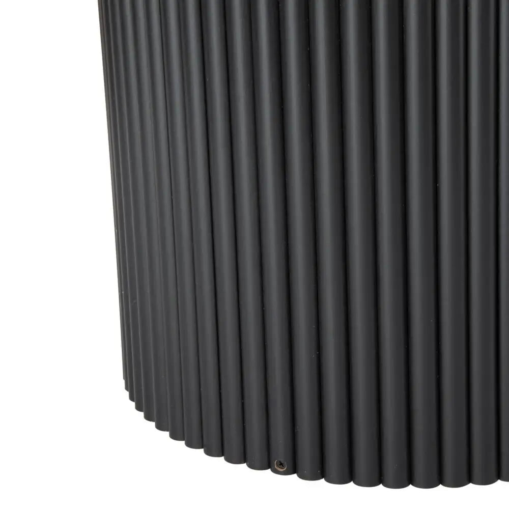 Luxe Black Ribbed Texture Wooden Coffee Table - Furniture > Living Room