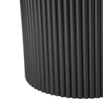 Luxe Black Ribbed Texture Wooden Coffee Table - Furniture > Living Room