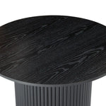 Luxe Black Ribbed Texture Wooden Coffee Table - Furniture > Living Room