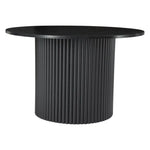 Luxe Black Ribbed Texture Wooden Coffee Table - Furniture > Living Room