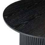 Luxe Black Ribbed Texture Wooden Coffee Table - Furniture > Living Room