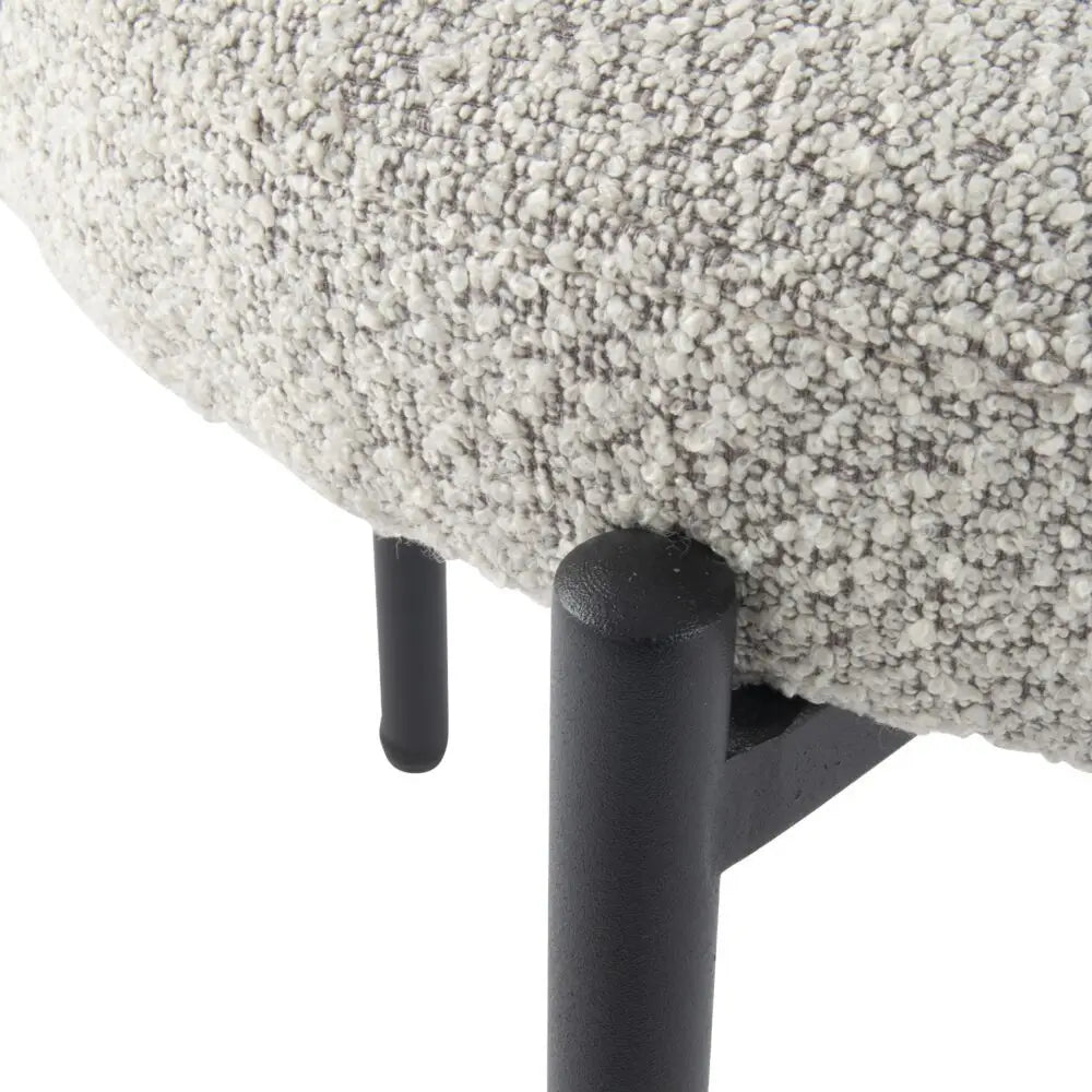 Luxe Boucle Cushioned Elsa Dining Chairs in Arctic White - Furniture > Dining > Kitchen & Dining Chairs