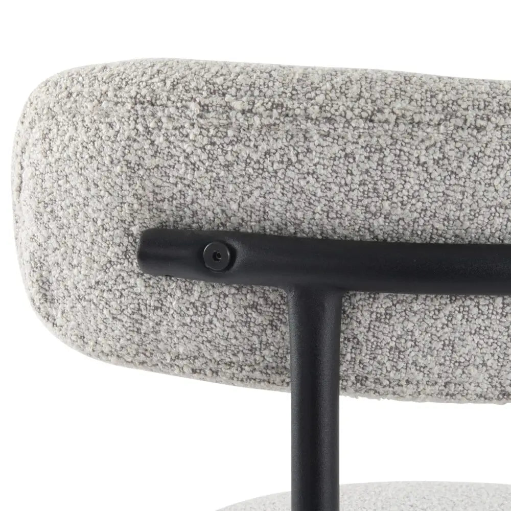 Luxe Boucle Cushioned Elsa Dining Chairs in Arctic White - Furniture > Dining > Kitchen & Dining Chairs