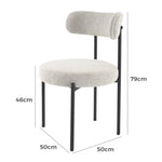 Luxe Boucle Cushioned Elsa Dining Chairs in Arctic White - Furniture > Dining > Kitchen & Dining Chairs