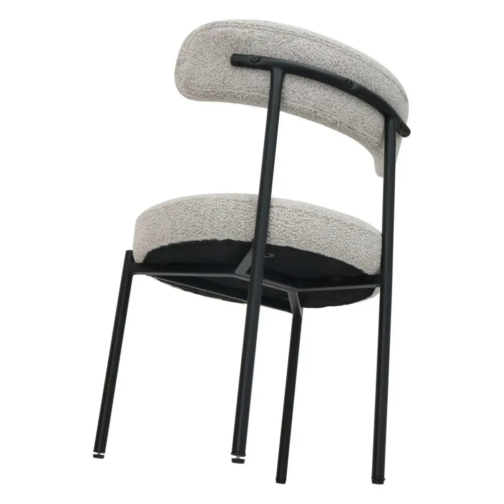 Luxe Boucle Cushioned Elsa Dining Chairs in Arctic White - Furniture > Dining > Kitchen & Dining Chairs
