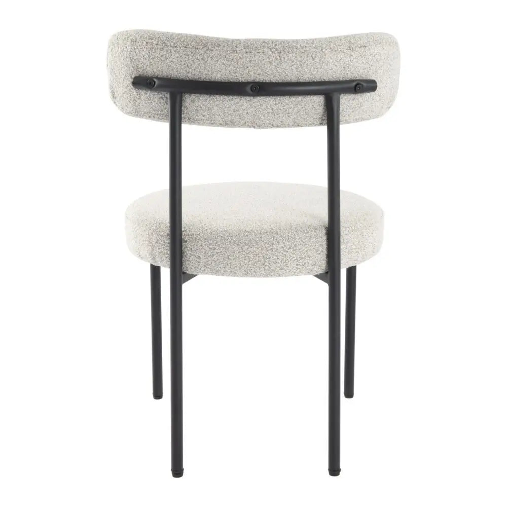 Luxe Boucle Cushioned Elsa Dining Chairs in Arctic White - Furniture > Dining > Kitchen & Dining Chairs