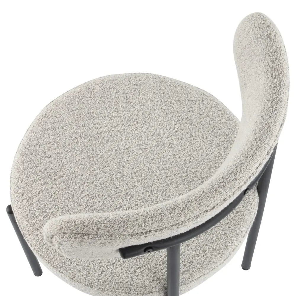 Luxe Boucle Cushioned Elsa Dining Chairs in Arctic White - Furniture > Dining > Kitchen & Dining Chairs