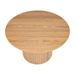 Luxe Ribbed Round Coffee Table Wooden - Furniture > Living Room