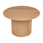 Luxe Ribbed Round Coffee Table Wooden - Furniture > Living Room
