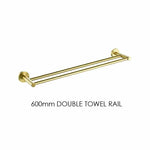 Luxurious Brushed Gold Stainless Steel 304 Towel Rack Rail - Double Bar 600mm - Home & Garden > Bathroom Accessories >