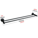 Luxurious Brushed Gold Stainless Steel 304 Towel Rack Rail - Double Bar 600mm - Home & Garden > Bathroom Accessories >