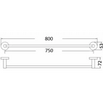 Luxurious Brushed Nickel Stainless Steel 304 Towel Rack Rail - Single Bar 800mm - Home & Garden > Bathroom Accessories