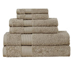 Luxury 6 Piece Soft and Absorbent Cotton Bath Towel Set - Sandstone - Home & Garden > Bathroom Accessories