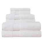 Luxury 6 Piece Soft and Absorbent Cotton Bath Towel Set - White - Home & Garden > Bathroom Accessories