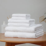 Luxury 6 Piece Soft and Absorbent Cotton Bath Towel Set - White - Home & Garden > Bathroom Accessories