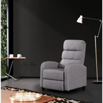 Luxury Fabric Recliner Chair - Grey - Furniture > Bar Stools & Chairs > Arm Chairs & Recliners