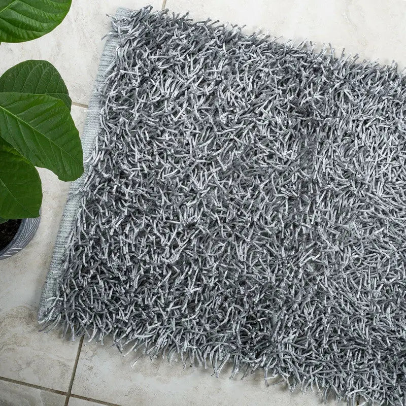 Luxury High Pile Soft Non Slip Bathmat 50 x 80cm (Silver) - Furniture > Bathroom > Bathtubs