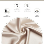 Luxury Pillowcase - 100% Pure Mulberry Silk on Both Sides - Champagne - Home & Garden > Bedding > Pillowcases