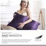 Luxury Pillowcase - 100% Pure Mulberry Silk on Both Sides - Dark Purple - Home & Garden > Bedding > Pillowcases