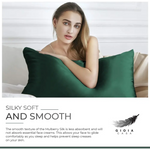 Luxury Pillowcase - 100% Pure Mulberry Silk on Both Sides - Emerald Green - Home & Garden > Bedding > Pillowcases