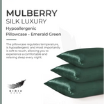 Luxury Pillowcase - 100% Pure Mulberry Silk on Both Sides - Emerald Green - Home & Garden > Bedding > Pillowcases