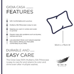 Luxury Pillowcase - 100% Pure Mulberry Silk on Both Sides - Navy - Home & Garden > Bedding > Pillowcases