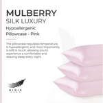 Luxury Pillowcase - 100% Pure Mulberry Silk on Both Sides - Pink - Home & Garden > Bedding > Pillowcases