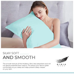 Luxury Pillowcase - 100% Pure Mulberry Silk on Both Sides - Sage Green - Home & Garden > Bedding > Pillowcases