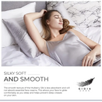 Luxury Pillowcase - 100% Pure Mulberry Silk on Both Sides - Silver - Home & Garden > Bedding > Pillowcases