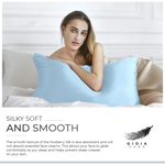 Luxury Pillowcase - 100% Pure Mulberry Silk on Both Sides - Sky Blue - Home & Garden > Bedding > Pillowcases