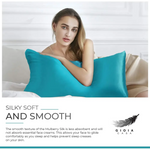 Luxury Pillowcase - 100% Pure Mulberry Silk on Both Sides - Teal - Home & Garden > Bedding > Pillowcases
