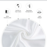 Luxury Pillowcase - 100% Pure Mulberry Silk on Both Sides - White - Home & Garden > Bedding > Pillowcases