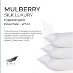 Luxury Pillowcase - 100% Pure Mulberry Silk on Both Sides - White - Home & Garden > Bedding > Pillowcases