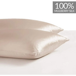 Luxury Pillowcase 2 Pack - 100% Pure Mulberry Silk on Both Sides - Champagne - Home & Garden > Bedding > Pillowcases