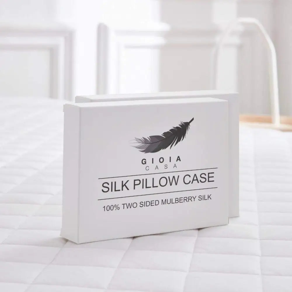 Luxury Pillowcase 2 Pack - 100% Pure Mulberry Silk on Both Sides - Silver - Home & Garden > Bedding > Pillowcases