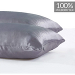 Luxury Pillowcase 2 Pack - 100% Pure Mulberry Silk on Both Sides - Charcoal - Home & Garden > Bedding > Pillowcases
