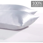 Luxury Pillowcase 2 Pack - 100% Pure Mulberry Silk on Both Sides - Silver - Home & Garden > Bedding > Pillowcases