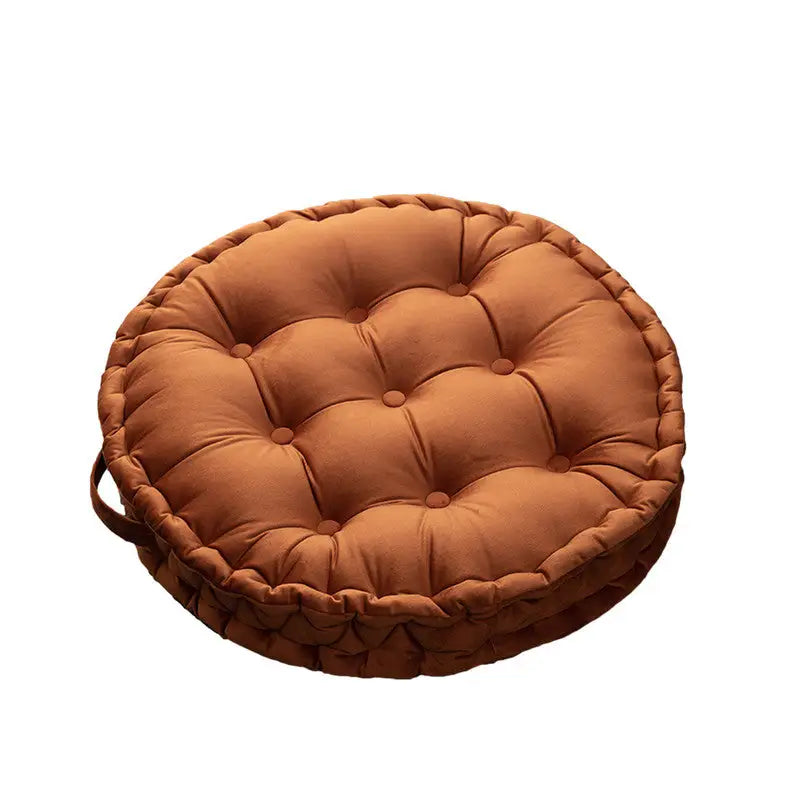 Luxury Round Pouf Tatami Cushion Meditation Floor Mat with Handle - Furniture > Bathroom